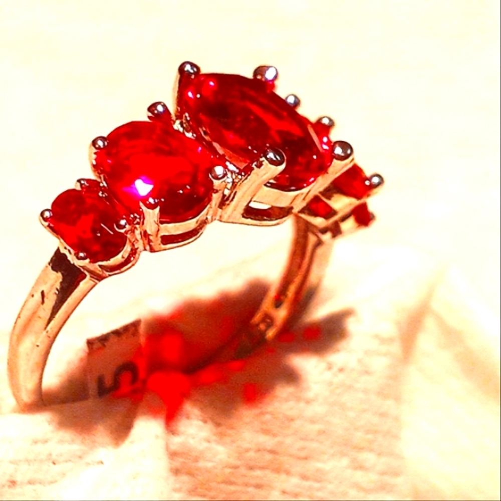 Ruby Centered Rings - image 1